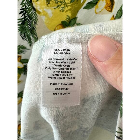 TALBOTS | Plus Size Petite Lemon Tree Print Shirt Top Cotton Blend | Size 2X - Picture 6 of 6